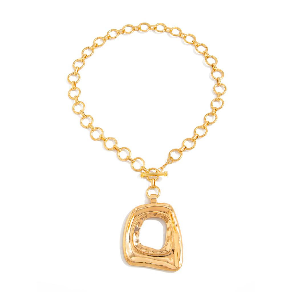 Ingemark Punk Irregular Square Hollow Out Pendant Chokers Necklace Women Trendy Simple OT Buckle Thick Chain Jewelry Accessories