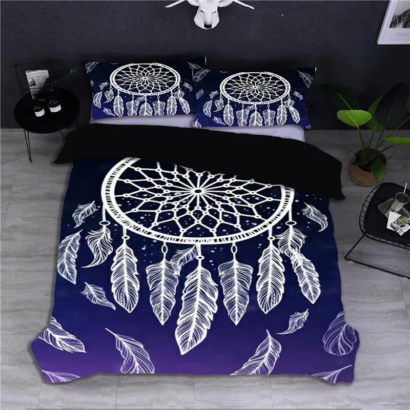 Feather Bohemia Beding Set for Adult Peoples plus Children, Soft Duvet Cover Sets, Twin Ful Quen plus King Bedrom Set, Home Textile boho