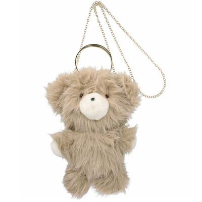 0652 Crossbody Shoulder Mini Tote Bag Faux Fur Baby Lou BR Kumakuma Light [Rootote] (06 Brown)