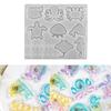 Ocean Animal Silicone Mold for Resin Crafts, Flexible Casting Sheet with Defined Sea Creature Cavities for Jewelry Accessories and Shakers
