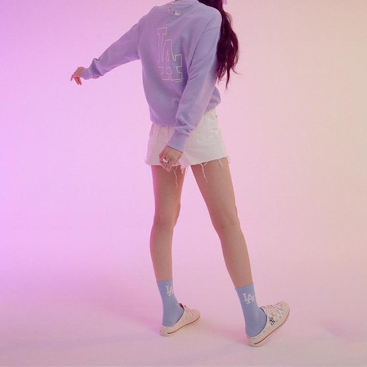 New MLB Los Angeles Dodgers Sweatshirt Unisex Light Purple 31MT04111-07V