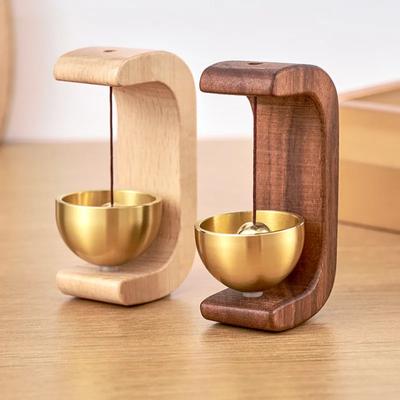 Door Bell Magnetic Inhalation Wind-bell Aesthetic Solid Wooden Magnetic Brass Wind Chimes Entrance Door Bell Home Accessories