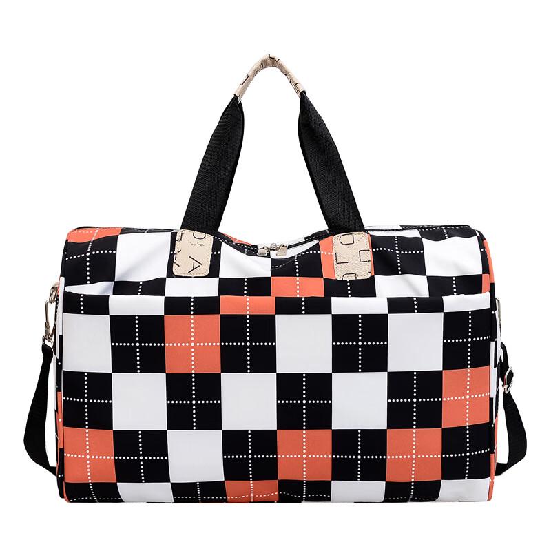 Plaid Large Capacity Travel & Gym Duffel Bag 20-35L