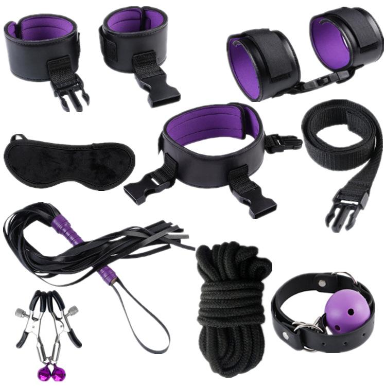 Sex Games Whip Gag Nipple Clamps Sex Toys For Couples Exotic Accessories Sexy Leather BDSM Kits Plush Sex Bondage Set Handcuffs