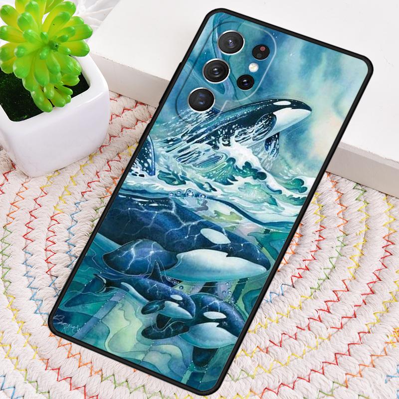 Orcas Killerwale Weiche Silikon-Handyhülle Für Samsung Galaxy note 10 pro S26 S25 S24 S23 S22 S21 Plus S25Ultra Hülle Cover