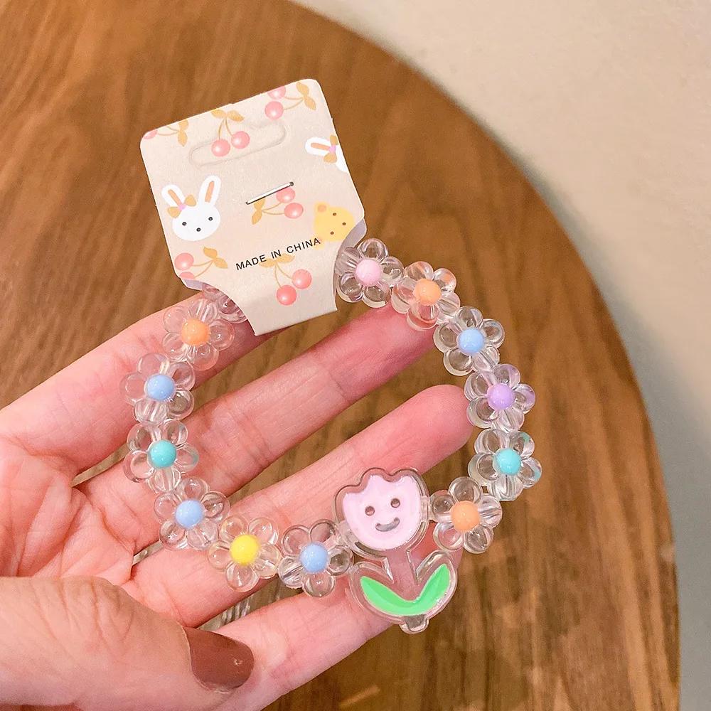 b16 New Design Sense Cool Sweet Cartoon Charm Jelly Colored Attract Cute Acrylic Exquisite Bracelet Wholesale Daily Versatile