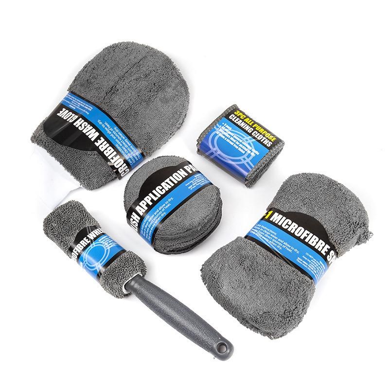 9-piece Car Washing and Cleaning Kit, Car Washing and Wiping Towels, Polishing and Waxing Tires, Brushing Gloves, Car Cleaning Tools