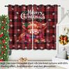2 Christmas Checkered Highland Cattle Print Blackout Curtains Multiple Sizes Living Room Insulation Decoration Machine Washable