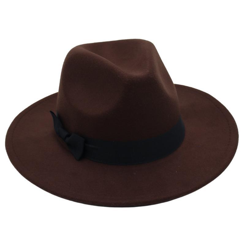 Vintage Performance Zylinder Schleife Anzug Jazzhut Herren und Damen Ausländischer Filzhut Hepburn Tweedhut