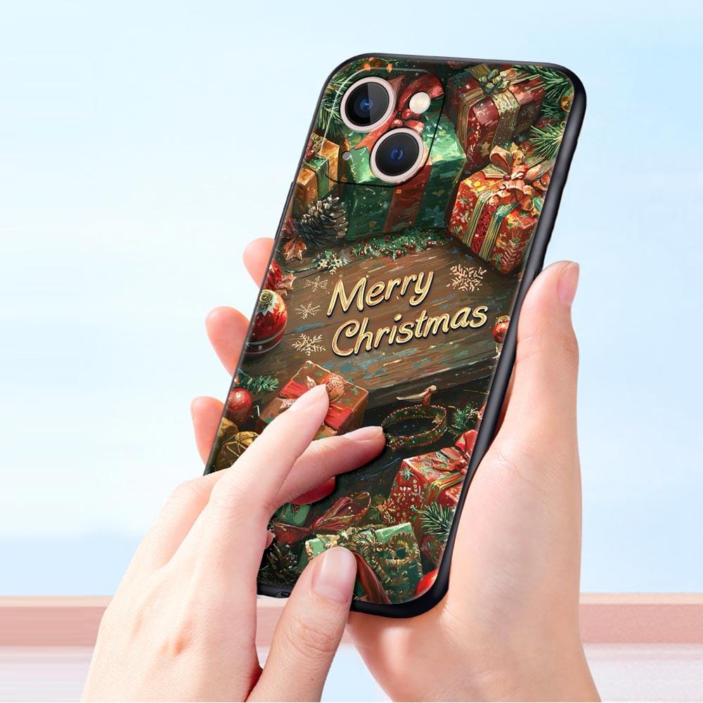 Frohe Weihnachten Handyhülle Cover für iPhone 17 16 15 14 13 12 Pro Max 11 Pro Max 17 AIR Plus Stoßfest Weiche TPU Hülle Funda Tasche