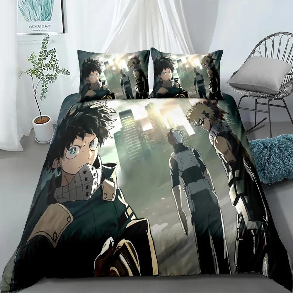 Anime Comics Art My Hero Academia Duvet Cover Set UK Single Double Queen US Twin Full King Size Among Bed Linen Set