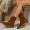 Pointed-toe Shoes, Large-sized Mid-heel Suede Boots, New Women's Boots, Women's Shoes