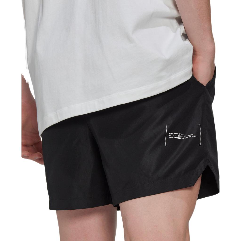 adidas Solid Color Casual Logo Straight-Leg Sports Shorts Men Bottoms Black HN1935