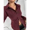 Gothic Punk Grunge Y2K Women's Blouse Slim Chic Casual Lapel Striped Long Sleeve Shirt Vintage Streetwear