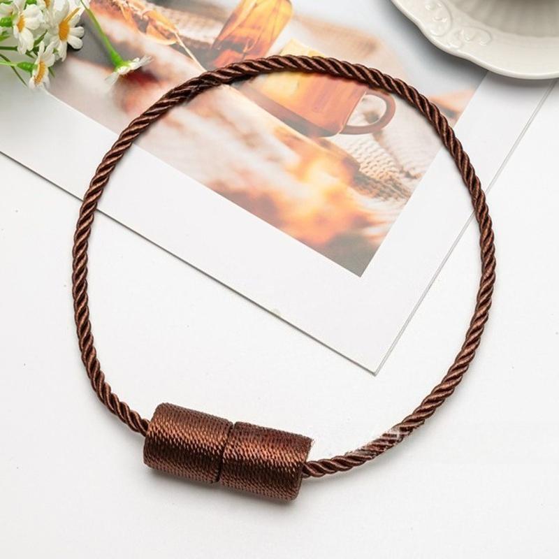 2 Pack Strong Magnetic Curtain Tiebacks Elegant Decorative Tie Backs Modern Rope Tiebacks for Drapes Window Curtain Holdbacks
