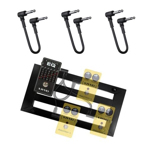 YFFSFDC 15cm Guitar Patch Cables for Guitar Effects, Noise-Reducing, with L-L Plugs, Black (3 Cables)