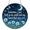 2D Flat Aluminum Decorative Plaques and Ornaments Sign Metal Hanging Sign, Inspirational Memorial Wall Art with Dandelion Moon Star Design, Home