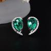 Elegant 925 Sterling Silver Earrings 4.20ct created pear 7*10mm emerald Nano Luxury Jewelry for Women's Birthday and party Gifts