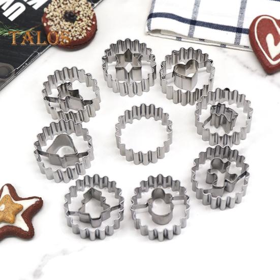 Set de 9 bucăți de tăieturi de prăjituri de Crăciun, forme de copt din oțel inoxidabil, brad de Crăciun, om de turtă dulce, forme de elan, pentru obiecte de coacere de vacanță