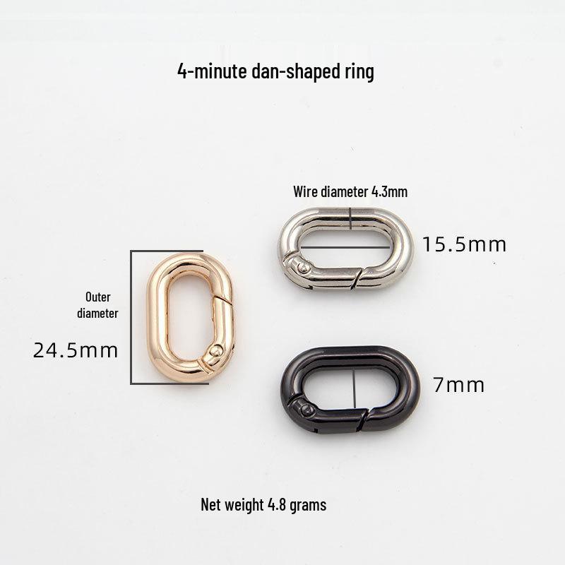 Zinc Alloy Electroplated D-Shaped Keychain Handle Ornament