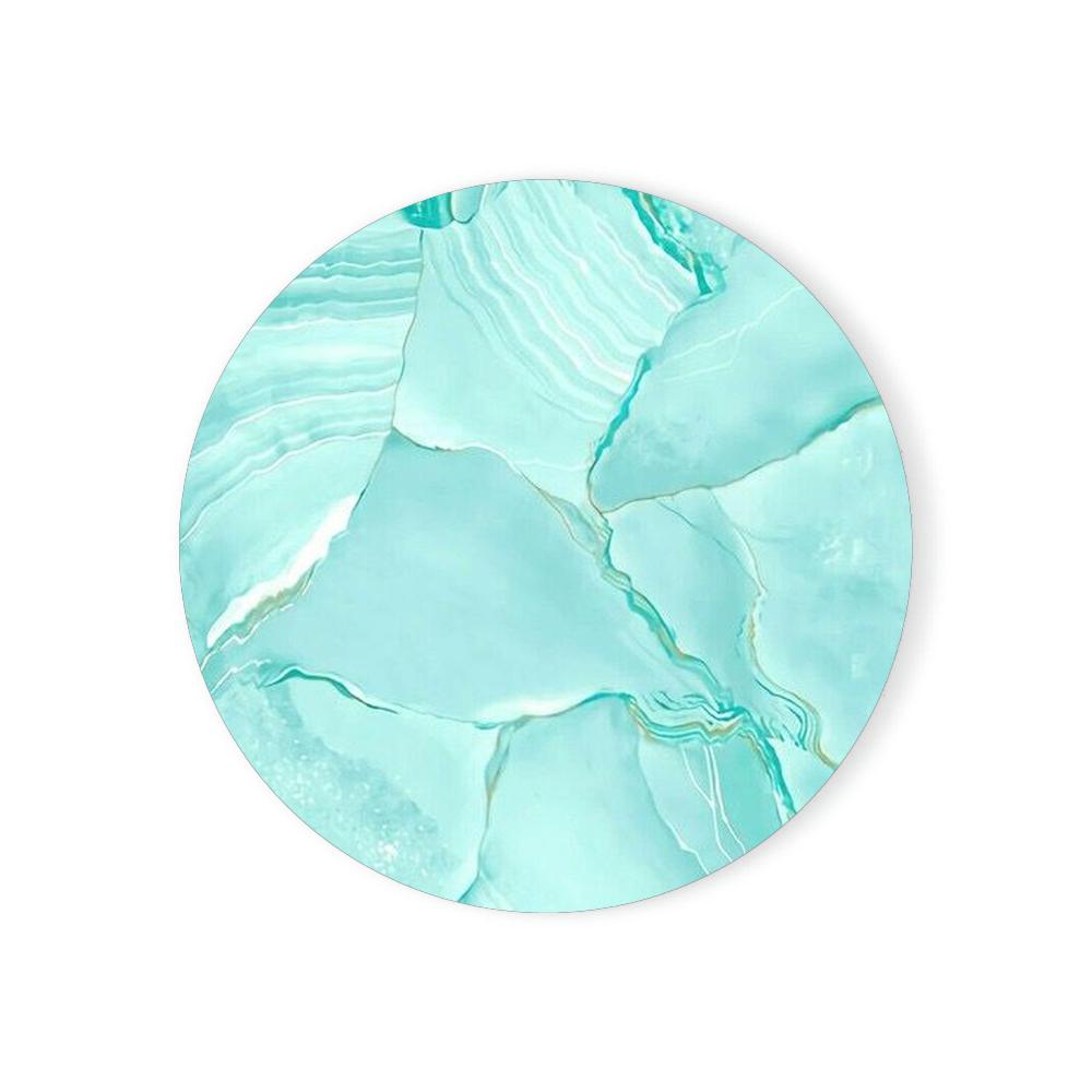 Round Absorbent Ceramic Stone Coasters Set with Cork Base Marble Coasters for Table Housewarming Gift for Home Decoration
