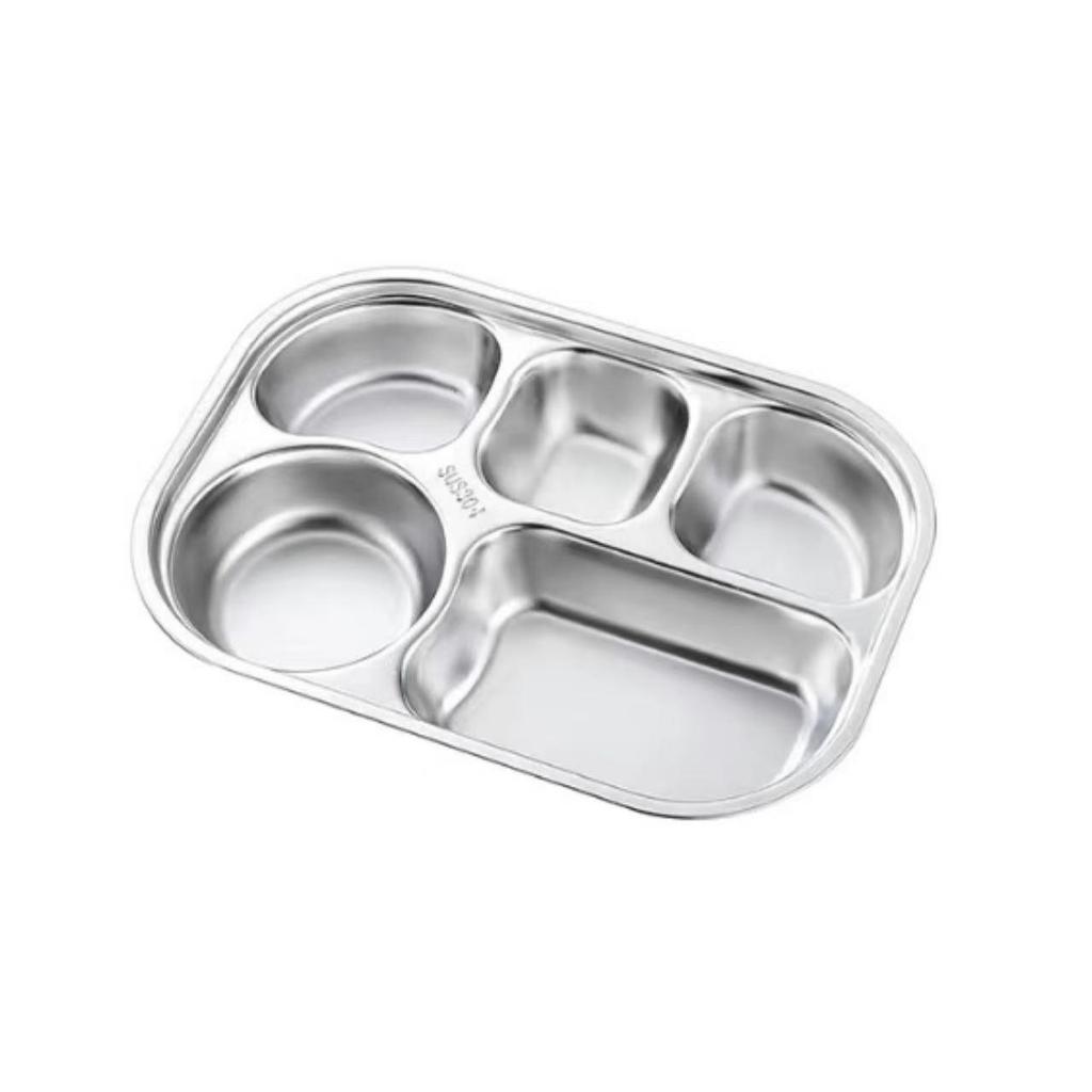 304 Stainless Steel Children's Deep Meal Tray – Durable, Divided, Anti-Fall Tableware for Kindergartens