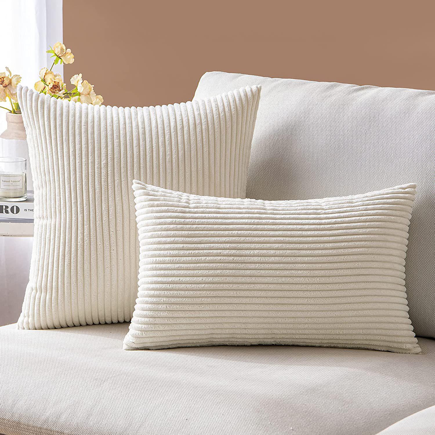 

Наволочка Nordic Solid Color Corduroy - Чехол для подушки из полосатого плюша 40x40 cm, without insert