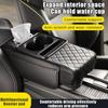 Car Armrest Storage Box, Car Center Console Organizer, Armrest Heightening Cushion With Cup Holder Armrest Storage Organizer Box
