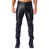 Mens PU Leather Biker Pants Gothic Stretch Fit Halloween Club Party Attire