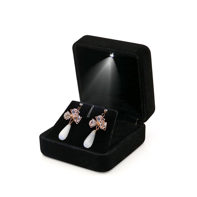 LED Light Jewelry Gift Box for Engagement Rings, Bracelets, Bangles, and Necklaces