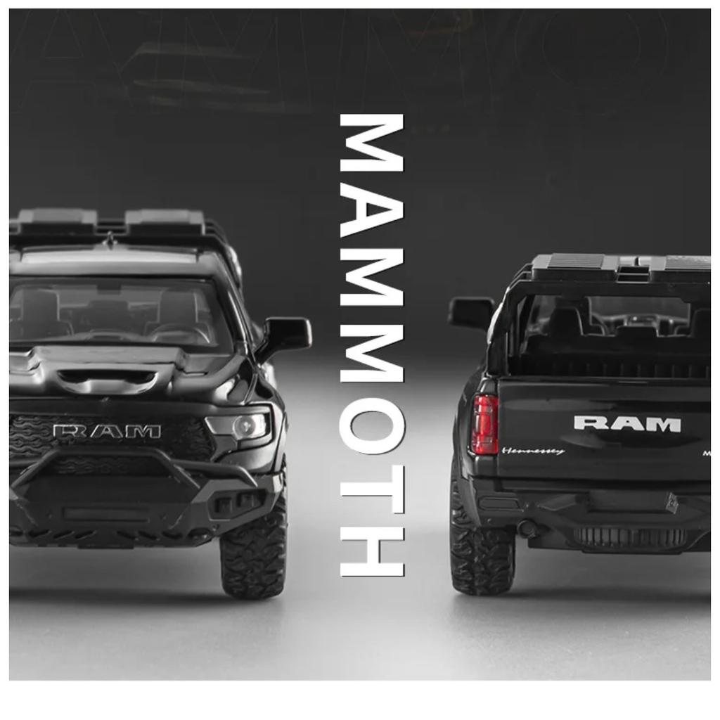 1/32 Dodge RAM 1000 TRX Mammoth Picku Alloy Car Model Sound and Light Pull Back Children's Toy Collectibles Birthday Gift