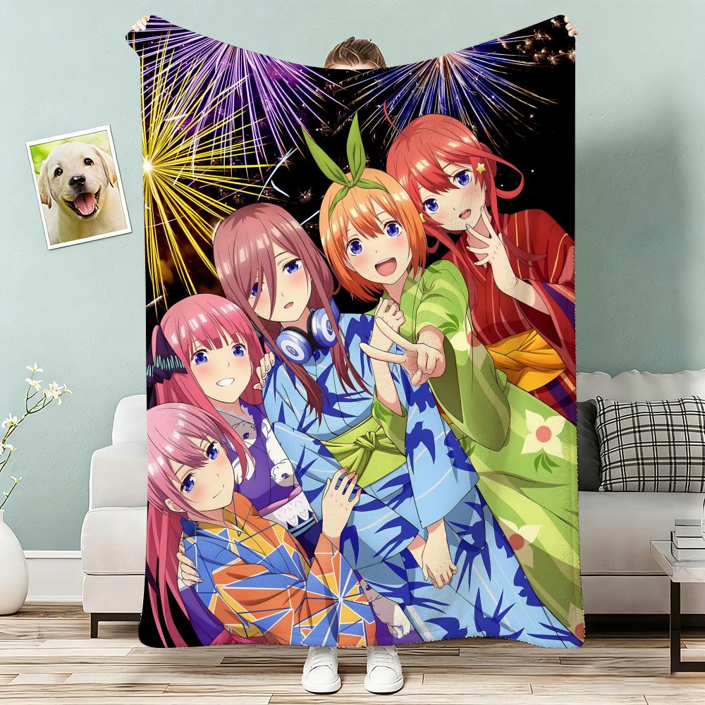 The Quintessential Quintuplets Throw Lightweight 240G Flannel Blanket Soft Skin-Friendly For Summer Cooling