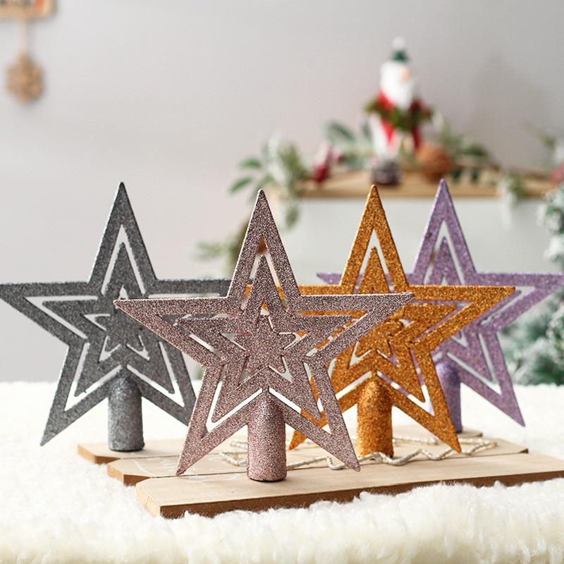 

Ins Style, Christmas Decoration, 19cm, Glitter, Hollow Tree Top Star, Christmas Tree Accessories, Christmas Tree Decoration, Holiday Gifts срібний