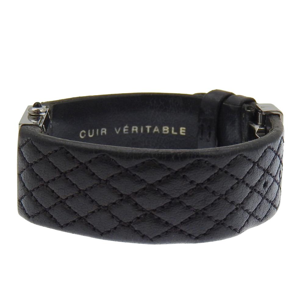 CHANEL Matelasse Watches H0116 black blackDial Stainless Steel/leather Quartz Analog display Women Used