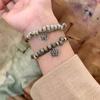 Geometric Ceramic Handcrafted Bead Bracelet With Adjustable Cord Unisex For