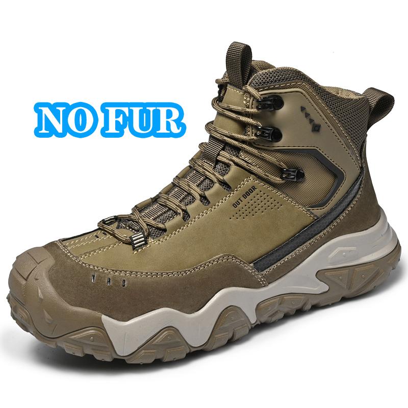 Comfy Leather Men's High Top Shoes Fashion Men Ankle Boots New Design Outdoor Hiking Boots Non-Slip Male Casual Shoes Sneakers