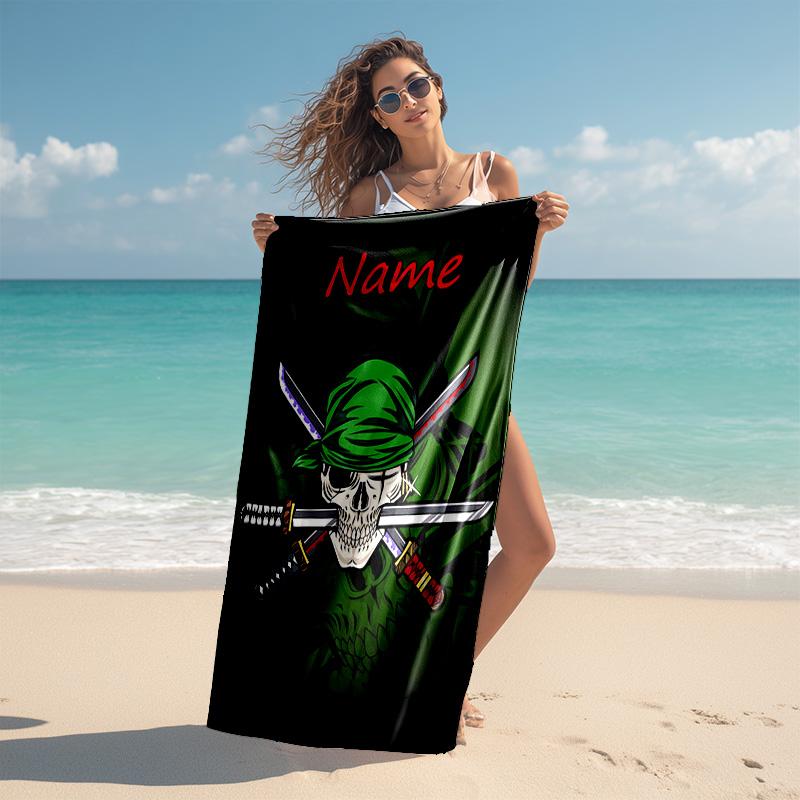 Personalized Customized Proof Beach Towel with Zoro the Pirate King Pattern - Soft, Absorbent,quick-drying,perfect Swimming,camping&bathing