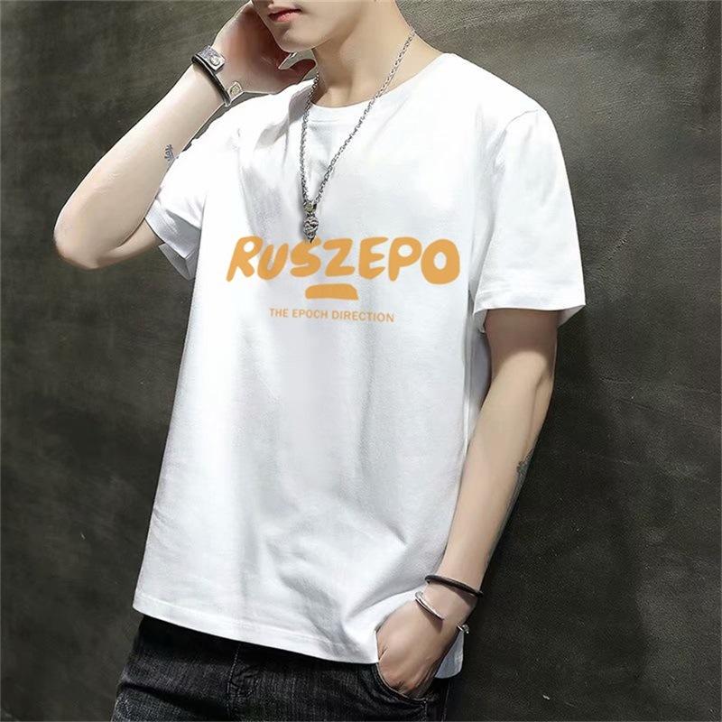 Men'S Short-Sleeved T-Shirt New Summer Trend Korean Version Loose Bottoming Shirt Clothes T-Shirt Large Size Teen