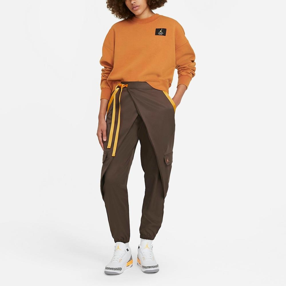 Jordan Asymmetrical Waistband Comfortable Fashion Casual Pants Women Pants Brown DA1528-041