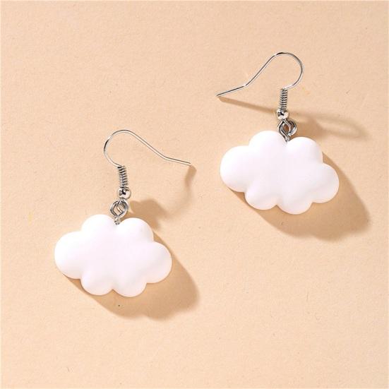 1 Pair Hook Earrings Cartoon Cloud Lovely Candy Color Dangle Earrings for Daily Wear