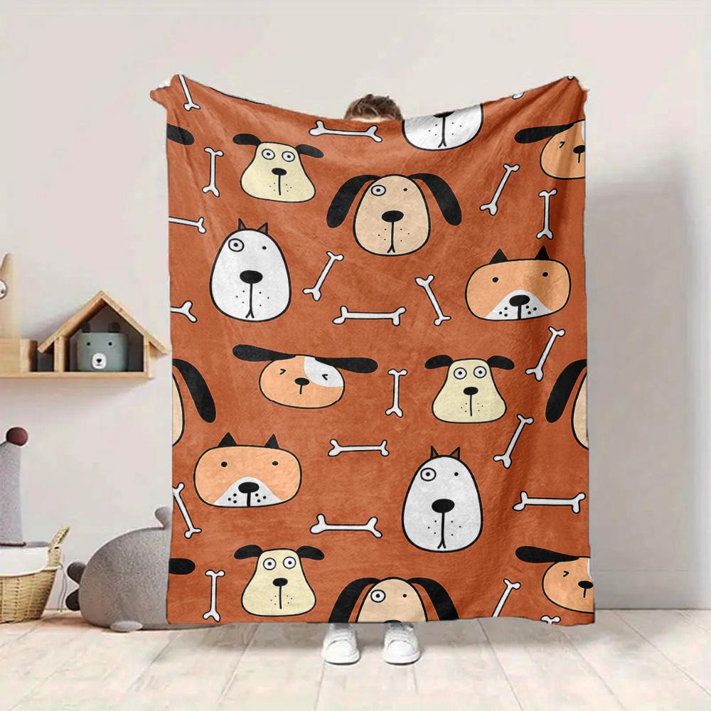 1pc Dogs, Bones Blanket Warm, Cozy, And Soft, Suitable for Sofas, Beds, Cars, And Office Use.Perfect for Camping And Travel, Making It a Great Gift fo