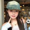 Japanese Retro Washed Denim Forward Hat, Women'S Trendy Hip-Hop Newspaper, Children'S Hat Looks Small, Wearing A Beret Instead
