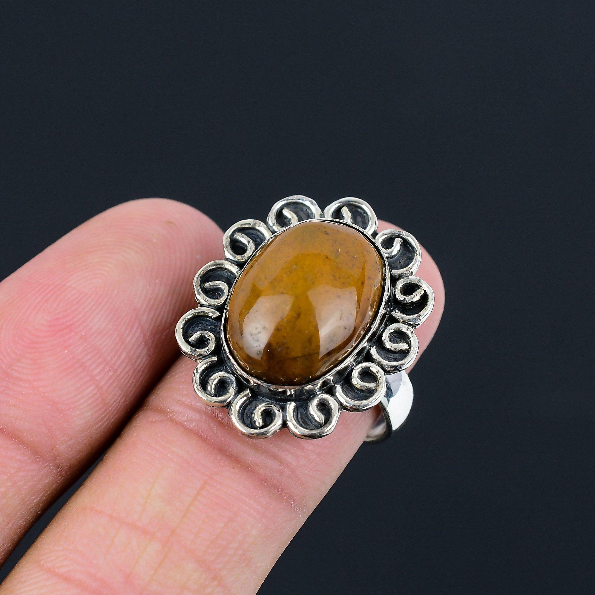 Moroccan Seam Agate Stone Stackable Promise New Ring Jewelry 925 Sterling Silver 9