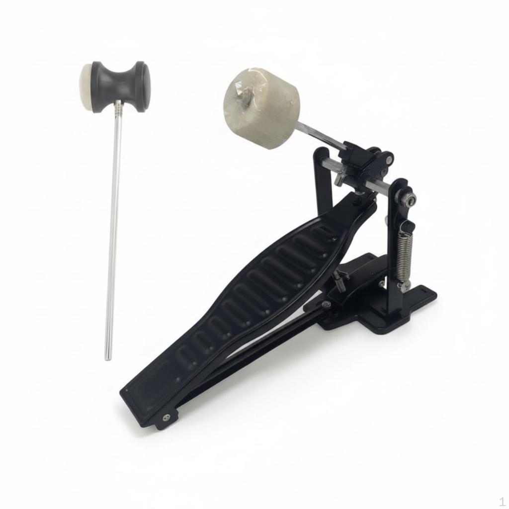 Bass Drum Pedal with Felt Beater Single Textured for Drummers, Rehearsals, Live