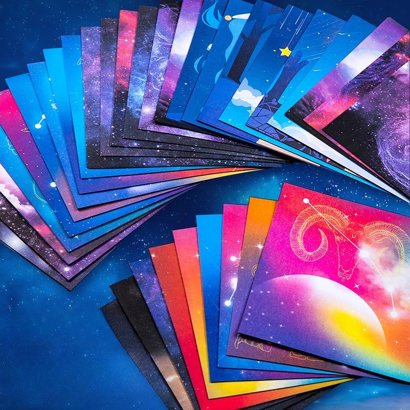 The New Starry Sky Origami Colored Paper Handmade Special Luminous Color Pearlescent Double-sided Printing Paper Paper-cut