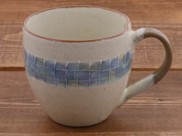 Tableware East Mug, Mosaic, Hand-Painted Ichinen, Blue-Green, tz-003-01