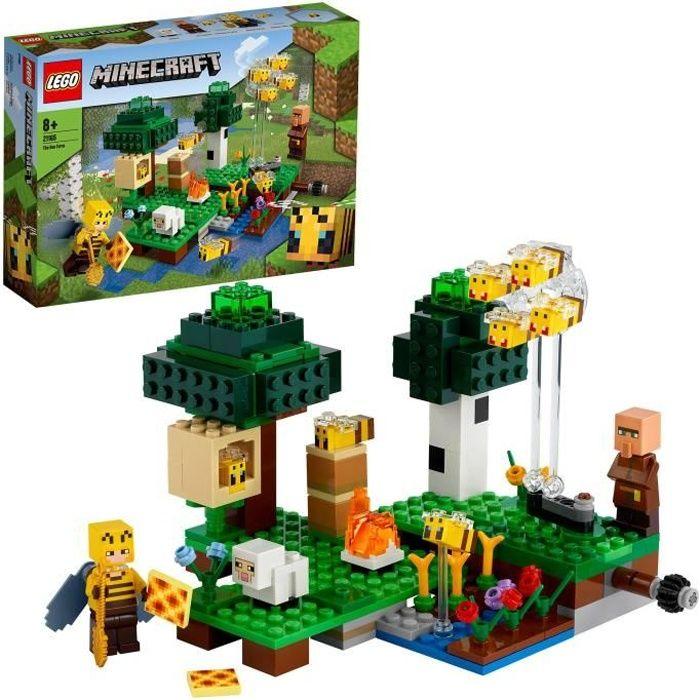 Lego® minecraft 21165 la ruche, jouet avec figurines de mouton, d'abeilles et villageois