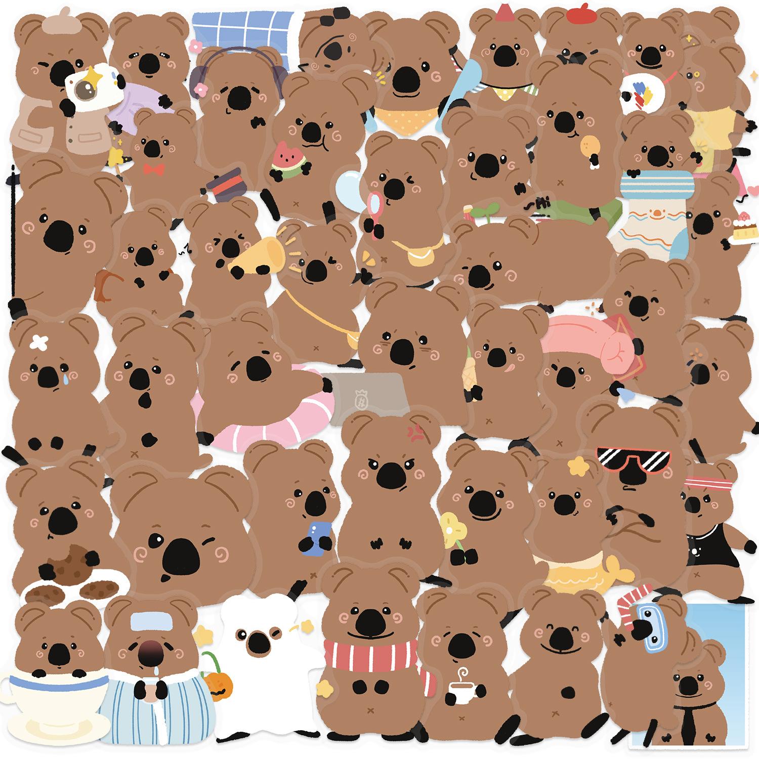 

50 Ежедневных наборов стикеров с прозрачными короткохвостыми кенгуру, водонепроницаемый прозрачный ПЭТ, ручной материал, декоративная гитара