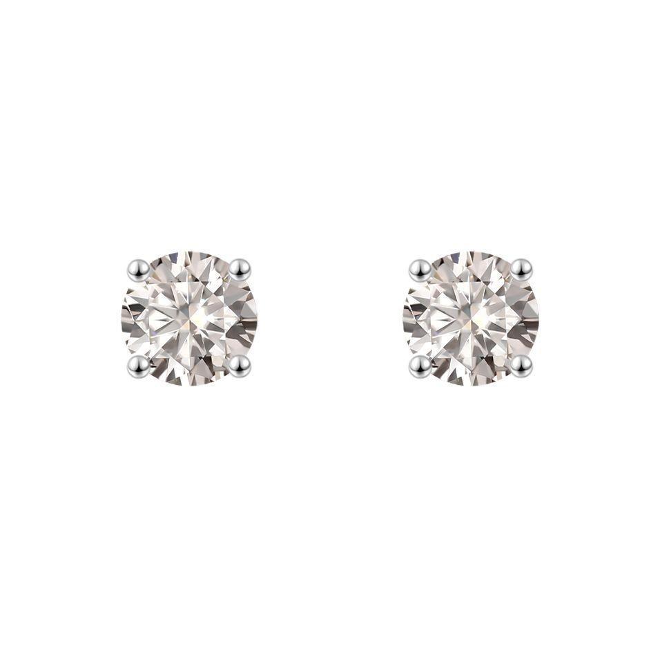 Classic One Carat Moissanite Four-Prong Stud Earrings, s925 Sterling Silver - Versatile Light Luxury Fashion for Women