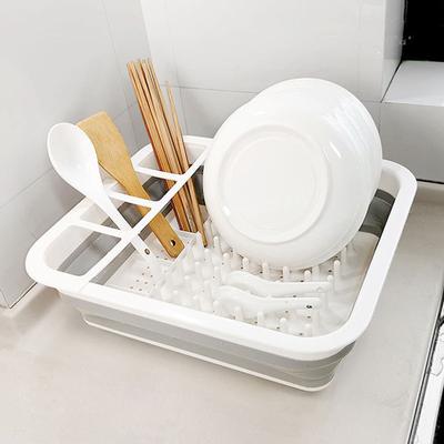 Foldable Dish Drying Kitchen Bowl Rack Tableware Lid Drain Rack Kitchen Accessories Organizer Basket Multifunctional  Dish Rack